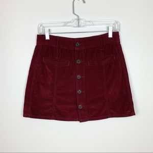 American Eagle Hi-Rise A-Line Corduroy Mini Skirt